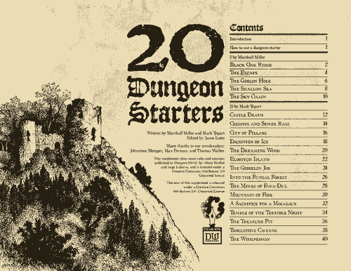 20 Dungeon Starters (PDF)
