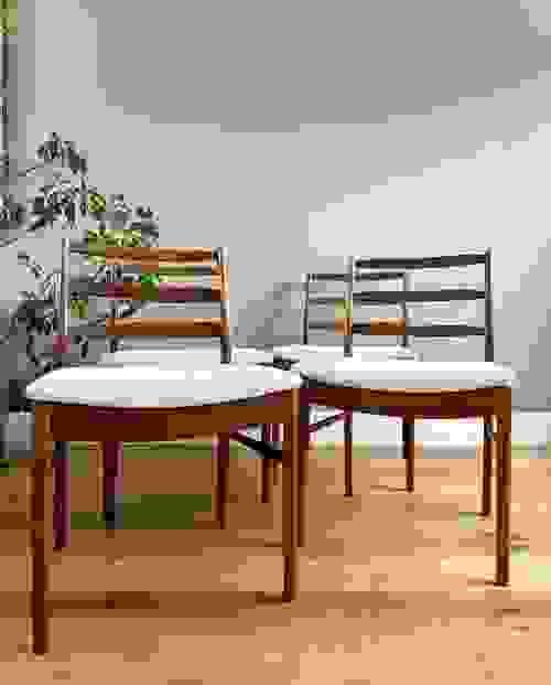 NEW LISTING McIntosh 1970s Mid-Century Modern Ladderback Teak Dining Chairs, Set of 4 