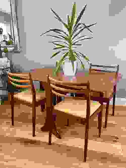 SOLD G Plan Set of 4 VB Wilkins Chairs with G Plan Drop Leaf Table Refurbished 