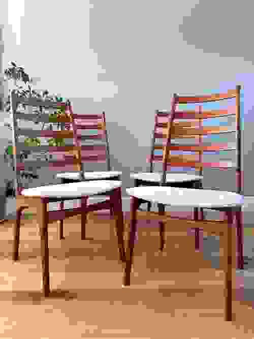 NEW LISTING 1960s Mid-Century Danish High Back Teak Chairs by Gudme Møbelfabrik, Set of 4