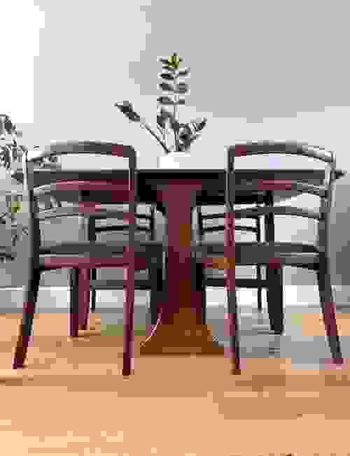 NEW LISTING G Plan 1970s Teak Gateleg Table with G Plan Green Boucle Chairs, Set of 4