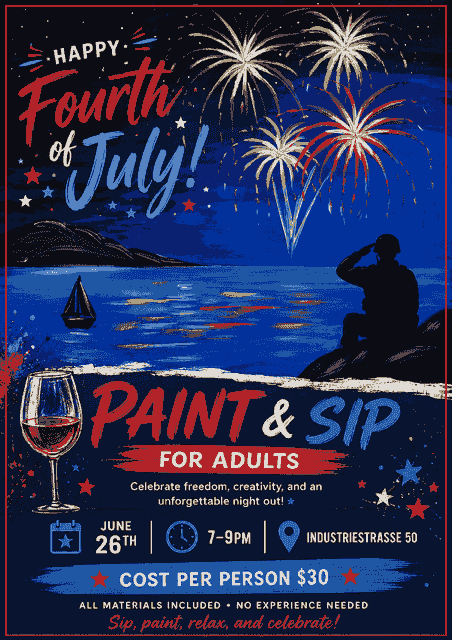 Fourth of July Paint & Sip - June 26th @ 7pm
