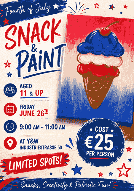 Fourth of July Snack & Paint Party - June 26th 9am to 11am