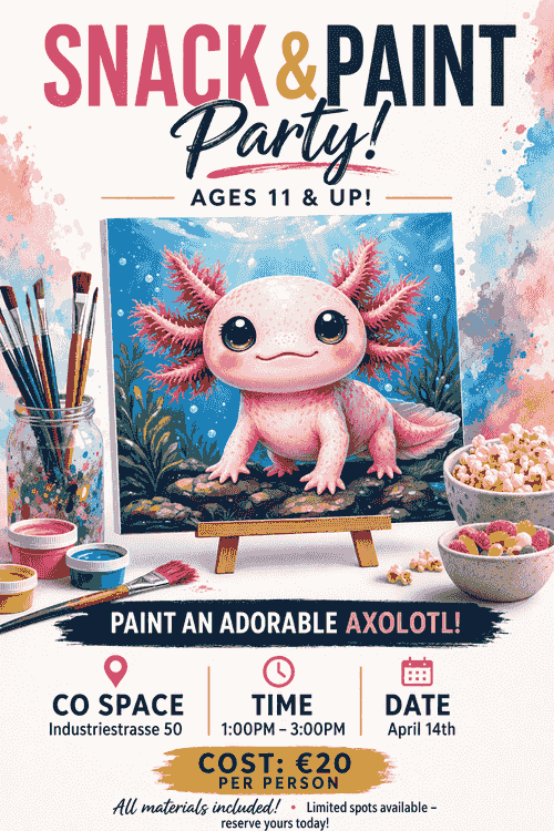 Axolotl Paint and Snack - April 14th @1:00pm - 3:00pm