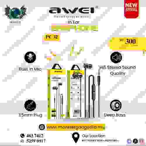 Wired Earphone Awei PC-32