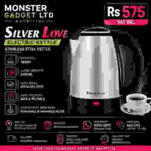Silver Love Electric Kettle