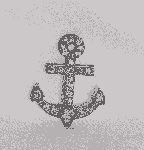 Diamond anchor pendant 