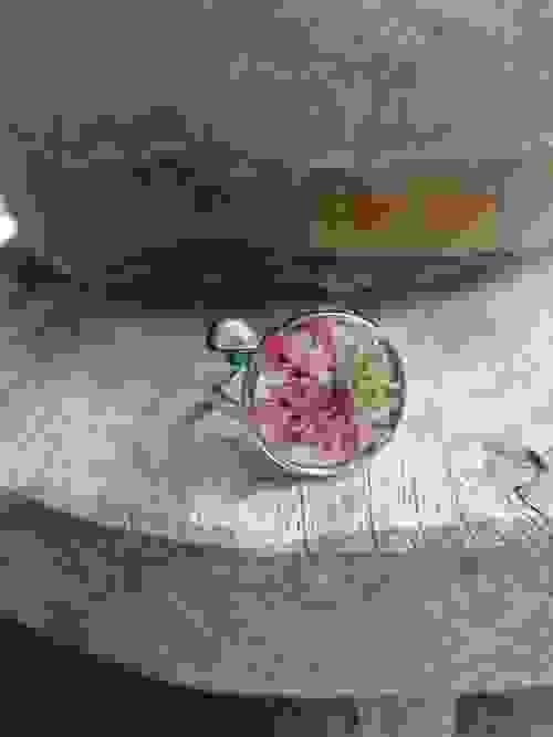 bague acier inoxydable fleurs de carotte - Résine et fleurs séchées - fait main  