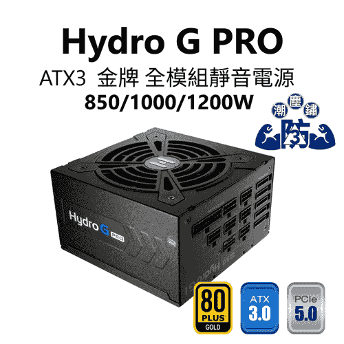 【全漢FSP】Hydro G PRO 850/1000/1200W ATX3 PCle5 金牌全模組電源 (防潮防塵防鏽)