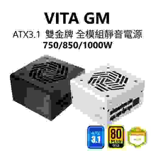 【全漢FSP】VITA GM 750/850/1000W ATX3.1 雙金牌全模組電源 黑/白 (扁線材/低噪認證)