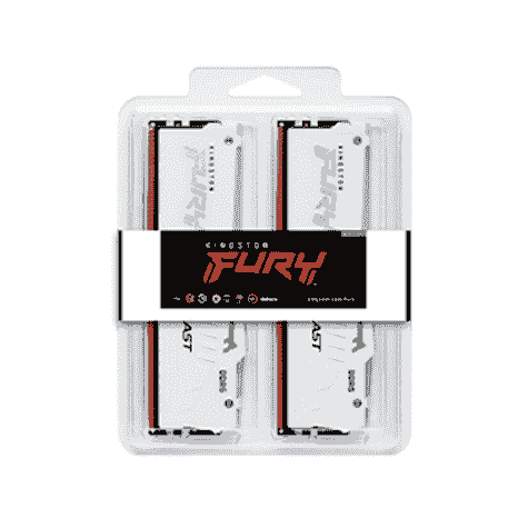 金士頓 64GB(雙通32GB*2) DDR5-6000/CL30 FURY Beast 白 (獸獵者)
