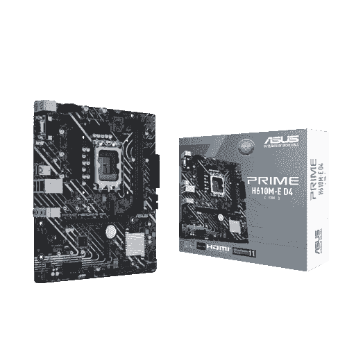 華碩 PRIME H610M-E D4-CSM(M-ATX/1H1P/Realtek 1Gb/註冊四年/2DIMM)6+1+1相
