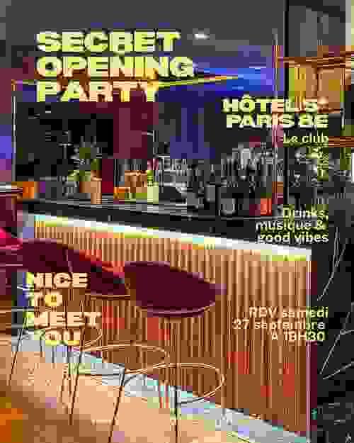 Secret Opening Party samedi 27 septembre