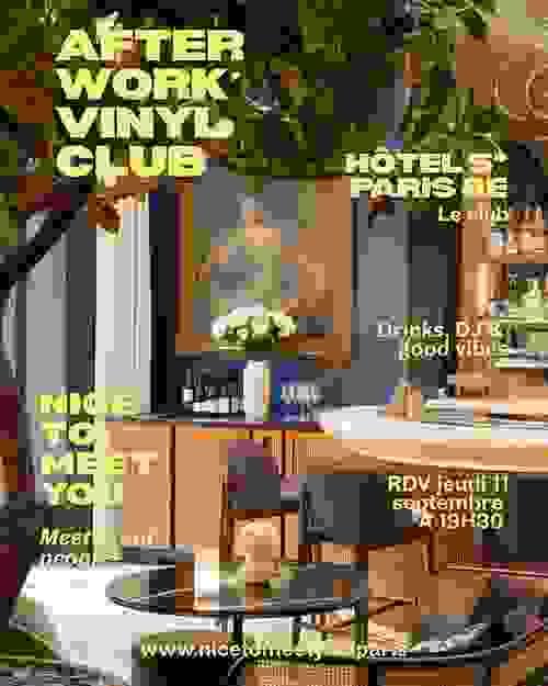 Vinyl Club DJ, After work dans un hôtel 5* à Paris 8e jeudi 11 septembre