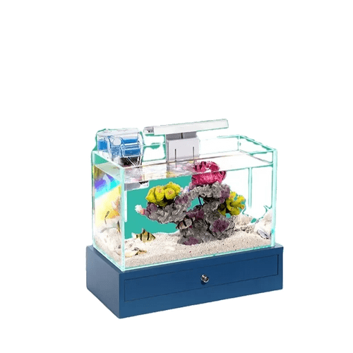 Ultra-white Glass Fish Tank with Wooden Base