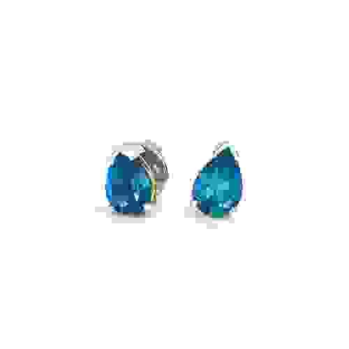 1 Pair of Silver Earring with each 1 London Blue Topaz 