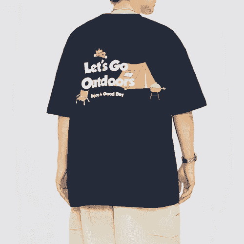 山系戶外露營圖案印燙 純棉短袖 T-Shirt [SBT-1362]