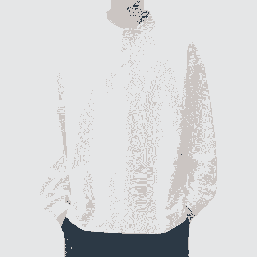 復古半開襟鈕扣 亨利領純棉長袖 T-Shirt [SBT-1451]
