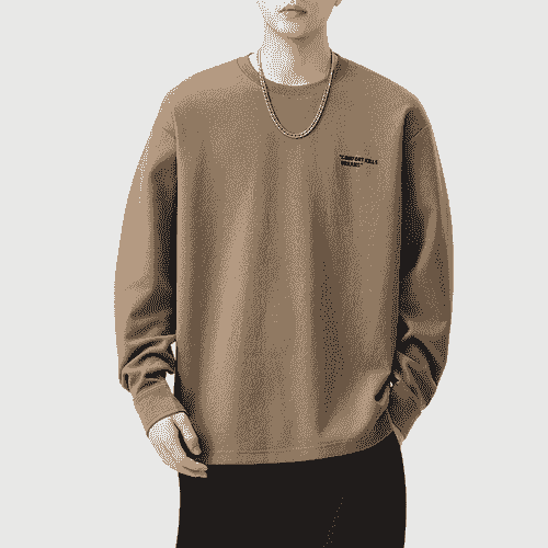 細文字刺繡設計 重磅長袖 T-Shirt [SBT-1466]