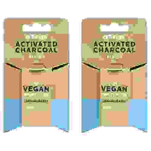 DrTung's Vegan Activated Charcoal Floss - Natural Dental Floss, PTFE & PFAS Free, Gentle on Gums, Ex