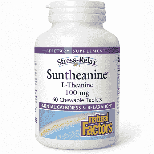 Natural Factors Stress-Relax Chewable Suntheanine L-Theanine 100 mg