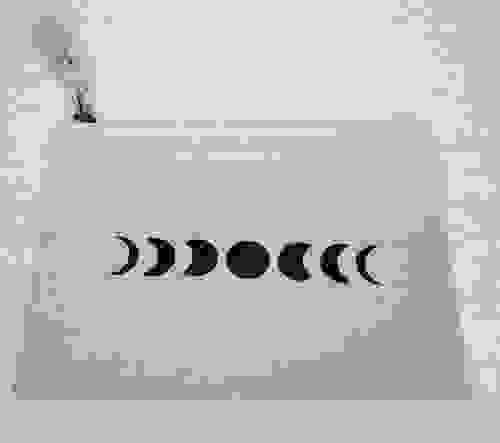 Canvas Zipper Pouch - Solid Moon Phases