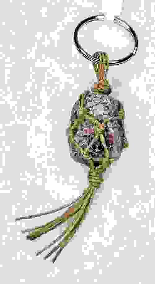 Keychains - Hemp Wrapped Gemstones - Garnet