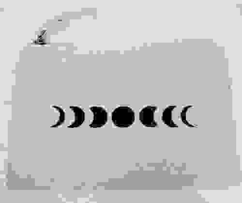 Canvas Zipper Pouch - Solid Moon Phases - 2-sided