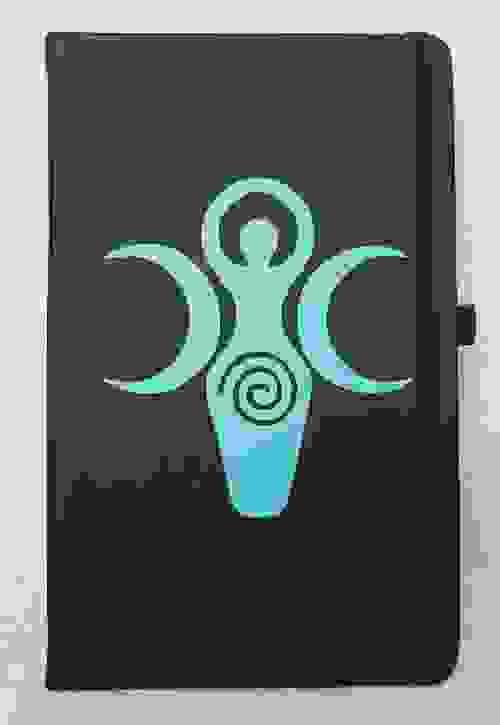 Black Ruled Journal - Triple Moon Spring Goddess