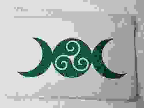 Canvas Zipper Pouch - Celtic Triple Moon
