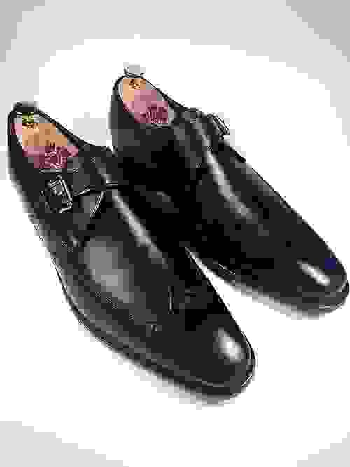 NEW: Black Calf Leather Single Monk Strap