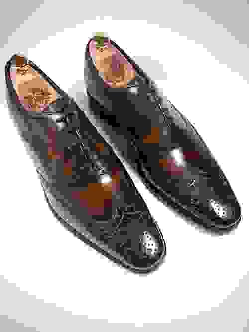 NEW: Tobacco Patina Leather Full Brogue Wingtip Oxfords