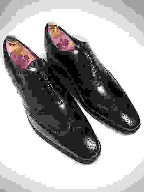 NEW: Black Calf Leather Full Brogue Wingtip Oxfords