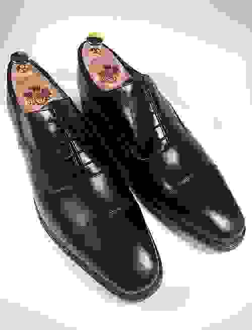 NEW: Black Calf Leather Cap Toe Oxfords