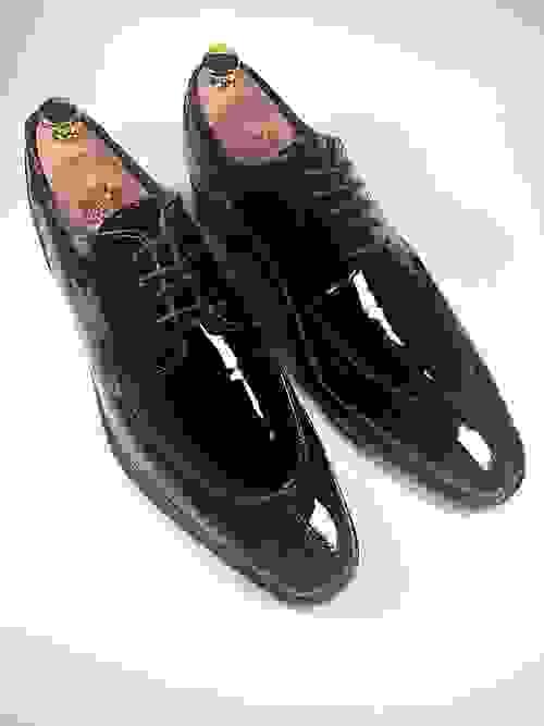 NEW: Black Patent Leather Split Toe Derby