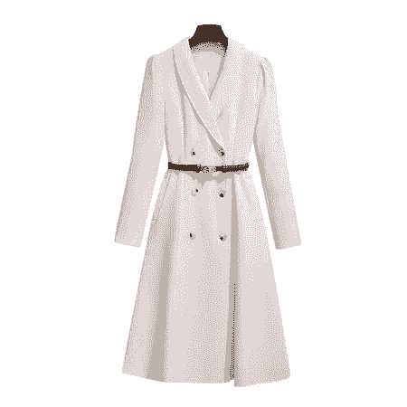 風衣連衣裙 米白色