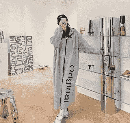 刷毛加厚長款外套 冬季寬鬆拉鍊洋裝