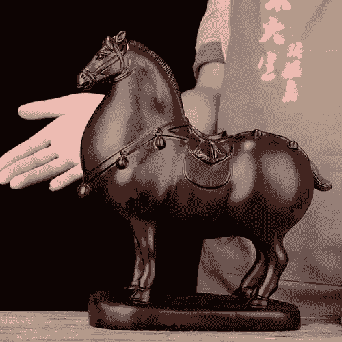 花梨木雕馬擺件實木雕刻馬到成功