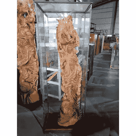 崖柏御龍關公大型木雕含框