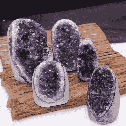 天然烏拉圭紫水晶 晶簇招財擺件