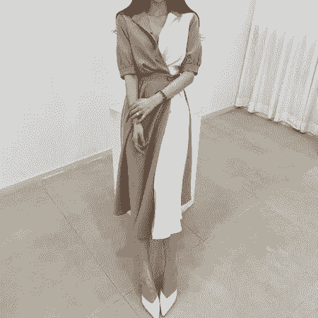 氣質撞色拼接排釦風衣洋裝