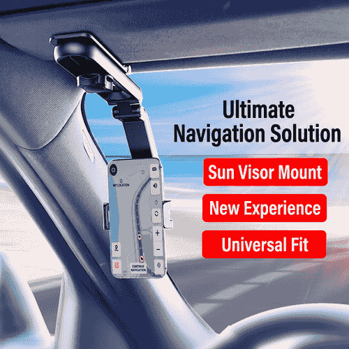 Universal Sun Visor Car Phone Holder — 1080° Rotation & Stable Grip