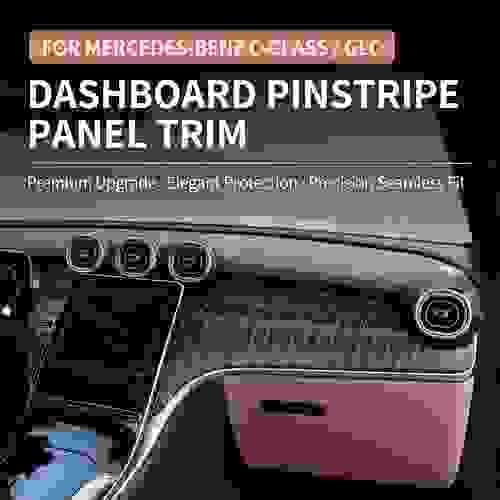Premium Dashboard Pinstripe Panel Trim Fits for Mercedes-Benz C-Class & GLC (3-Piece Set)