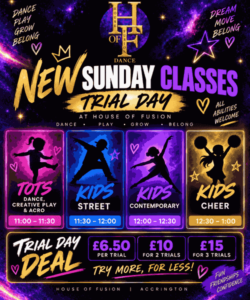 SUNDAY FUNDAY TRIAL DAY FOR TOTS & KIDS!