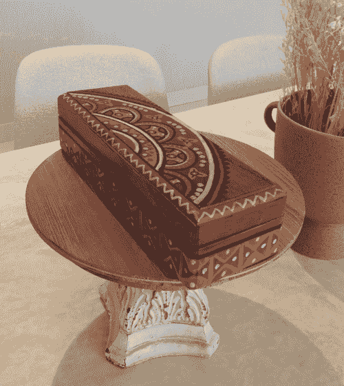 Teak Wood box with Hand Painting