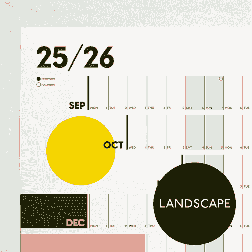 2025-26 ACADEMIC A1 LANDSCAPE Wall planner - Muted