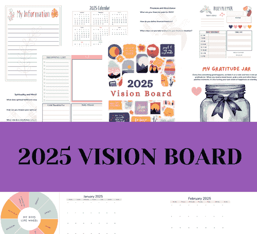 2025 VISION BOARD PLANNER TEMPLATE