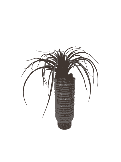 MOODY AIRPLANT IN STONEWARE VASE