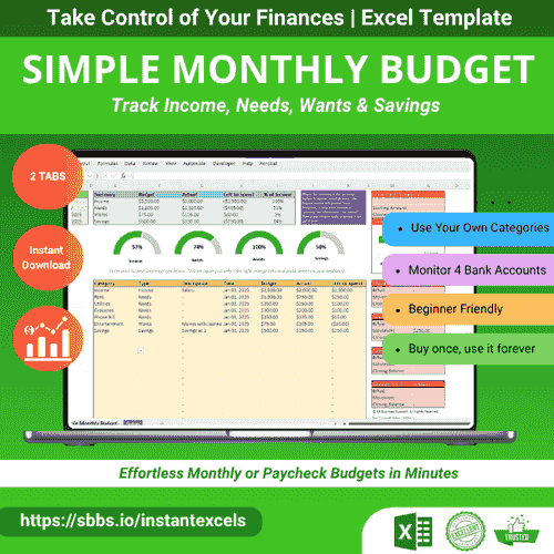 Simple Personal Budget | Excel Template