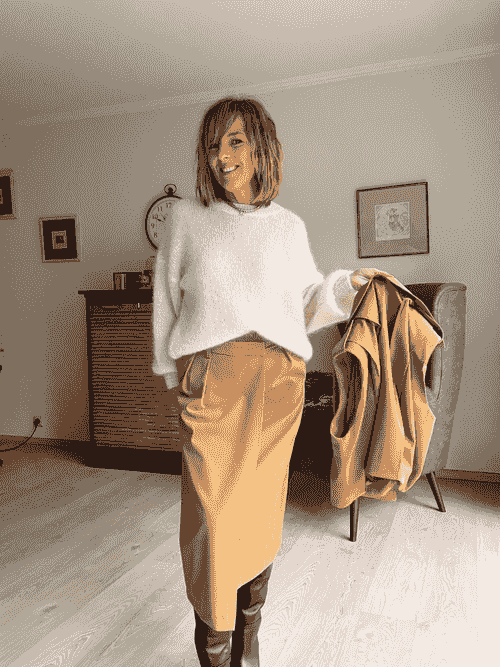 Jupe portefeuille ocre